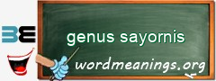 WordMeaning blackboard for genus sayornis